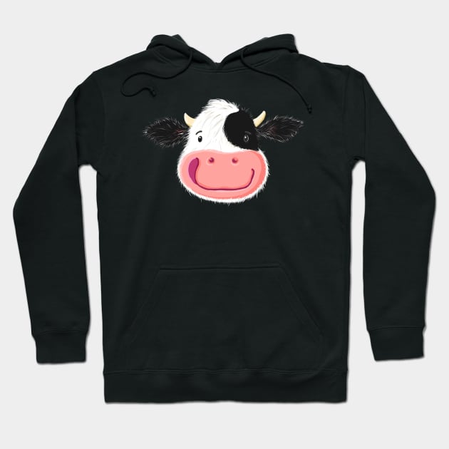 Cute Smiling Dairy Cow Hoodie by brodyquixote